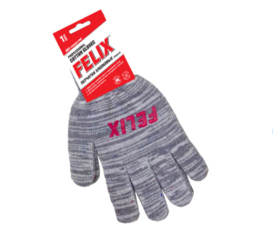 Перчатки хлопковые Felix с пвх-покрытием (серые)