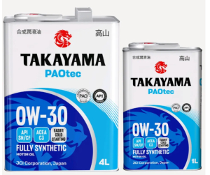 Моторное масло TAKAYAMA PAOtec SAE 0w30 ACEA C3 SN/CF 4л металл, Акция 4+1