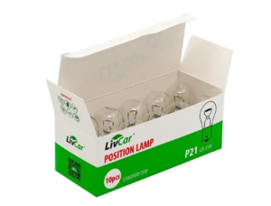 Лампа накаливания LIVCAR POSITION LAMP P21 12V 21W комплект 10 шт.