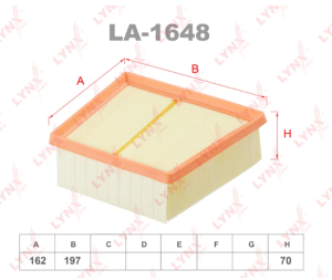 Фильтр воздушный LYNXauto LA-1648