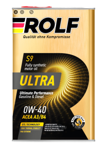 Моторное масло Rolf Ultra SAE 0w40 ACEA A3/B4, API SN/CF, металл 1л