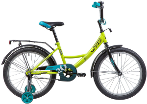 Велосипед Novatrack 20" Vector, торм. нож., крылья,багажник, лаймовый