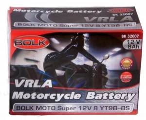 Аккумулятор BOLK МОТО SUPER 12V8 (BK 32007) 509902-YT9B-BS сух. Китай