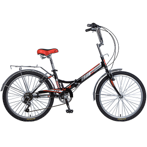 Велосипед Novatrack 24" TG, складной, торм. ножн., багажник, белый