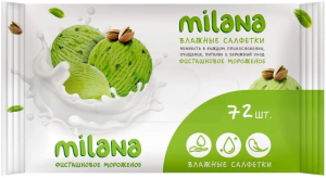 Влажные антибактериальные салфетки Milana Фисташковое мороженое (72 шт.)