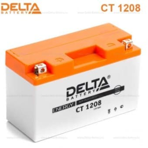 Аккумулятор DELTA MOTO 12V8 1208 (YT7B-BS, YT7B-4, YT9B-BS) 150*66*94 