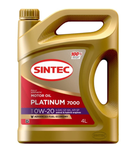 Моторное масло Sintec Platinum 7000 SAE 0W20 GF-6A 4 л 