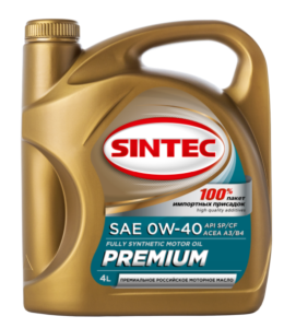 Моторное масло Sintec Premium SAE 0W40 А3/В4, 4л