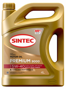 Моторное масло Sintec Premium 9000 SAE 5W40 ACEA А3/В4 4л