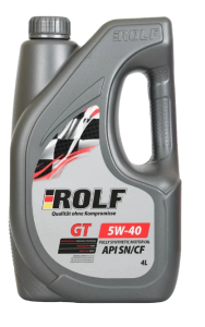 Моторное масло Rolf GT SAE 5w40 API SN/CF синт., пластик 4л