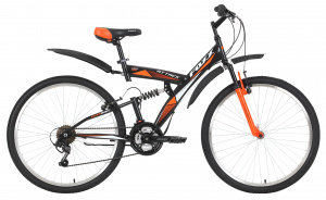 Велосипед Foxx 24" Attack 14" 14 скор., чёрный 