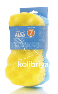 Губка для мытья а/м Kolibriya Alba-7 комбинированная рефленая 215х115х75мм