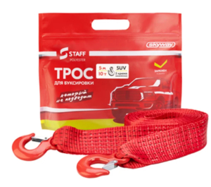 Трос ленточный Staff Skyway 10 т 5м 2 крюка 65мм