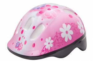 Шлем защитный MV-6-2 (out-mold) бело-розовый с цветами М