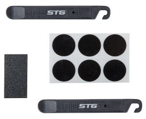Велоаптечка STG YC129B, монтажки+самоклеющ.заплатки в компл.