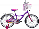 Велосипед Novatrack 20" Little Girlzz, торм. нож., корзина, фиолетовый 